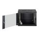3. DYNAmic 19" 9HE Wand-Netzwerkschrank 600x450 mm, Glastür, schwarz, ungeteilt, montiert, 60 kg