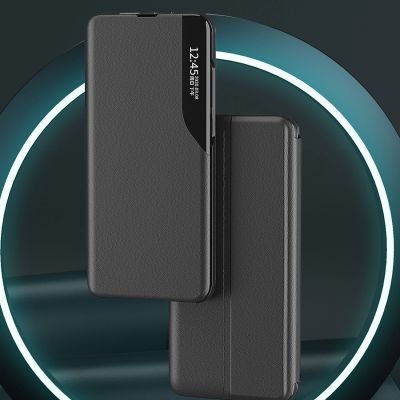 7. Eco Leather View Hülle für Samsung Galaxy A24 4G mit Klappständer blau