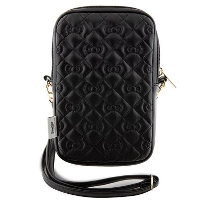 4. Hello Kitty Quilted Bows Strap-Tasche – Schwarz