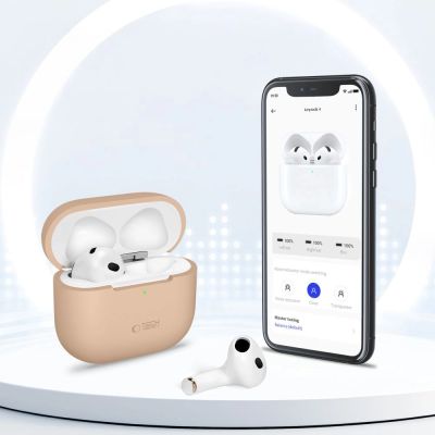 5. Tech-Protect Silikonhülle für Apple AirPods 4 - Beige