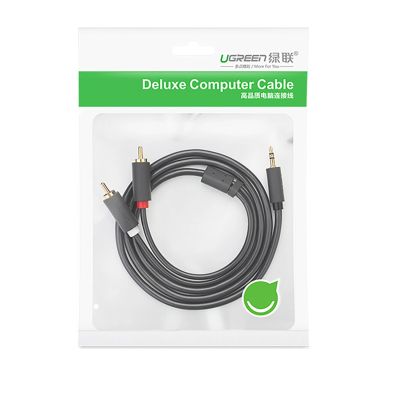5. Ugreen AV102 10513 Kabel 3,5 mm Miniklinke (männlich) / 2RCA (männlich) 5 m – grau