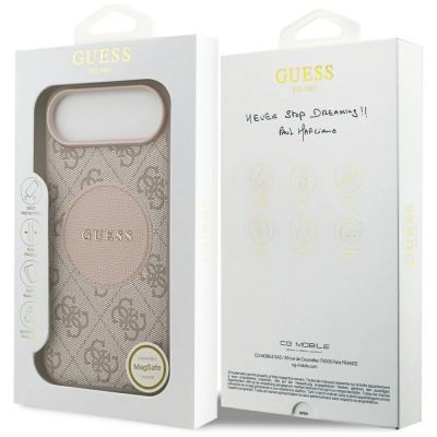 8. Guess 4G Circle Classic Logo MagSafe Hülle für iPhone Air - Pink