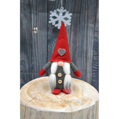 6. Dekorativer Gartenzwerg mit Herz, 20 cm, Mädchen