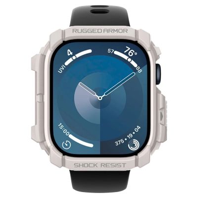 4. Spigen Rugged Armor Armband für Apple Watch 10 46 mm – Beige