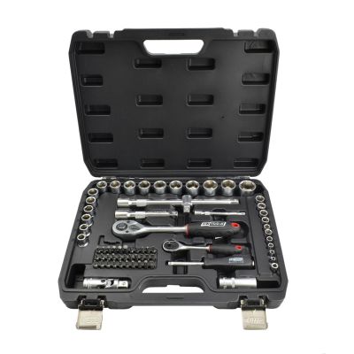 AWTOOLS Schraubenschlüsselsatz 72-teilig 1/2" / 1/4" schwarze Linie