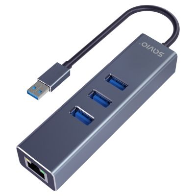 2. SAVIO AK-58 3-Port USB-A Hub mit RJ-45 Adapter