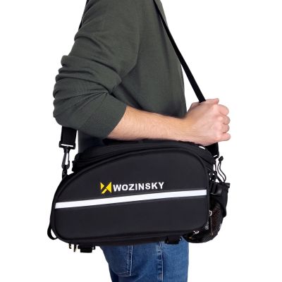 17. Wozinsky große Fahrradgepäckträgertasche 35l + Regenschutz schwarz (WBB19BK)