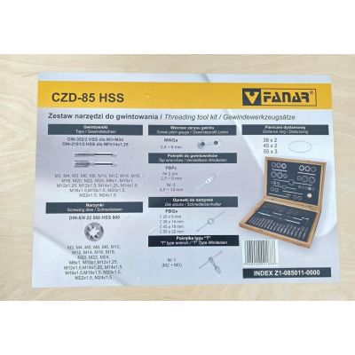 Gewindeschneidwerkzeugsatz M3-M24 HSS CZD-85