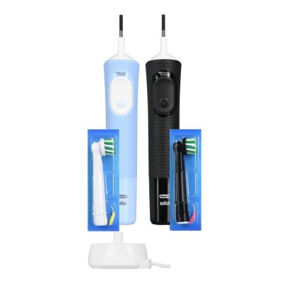 4. Oral-B Vitality Pro Duo Rote, pulsierende Zahnbürste für Erwachsene, Schwarz, Blau, Weiß