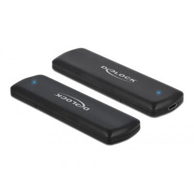 DeLOCK Externes USB-Typ-C-Gehäuse für M.2 NVMe PCIe- oder SATA-SSDs – werkzeuglos
