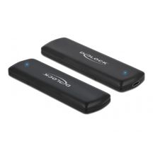 DeLOCK Externes USB-Typ-C-Gehäuse für M.2 NVMe PCIe- oder SATA-SSDs – werkzeuglos
