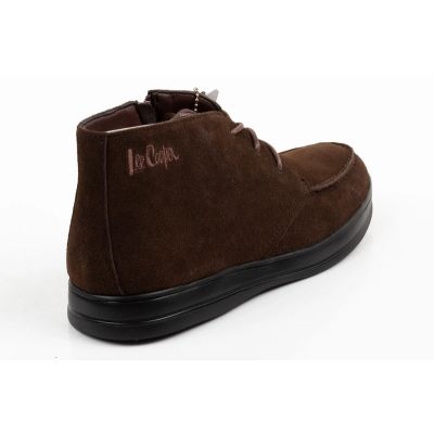 4. Elegante braune Leder-Ankle-Boots von Lee Cooper für Herren mit Reißverschluss