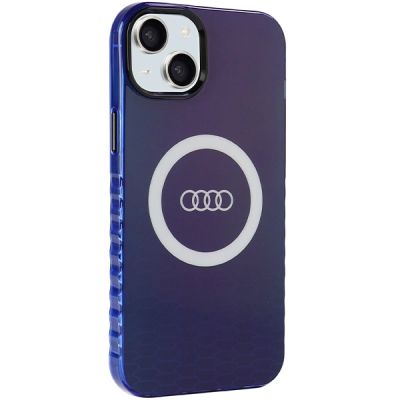 6. Audi IML Big Logo MagSafe Hülle für iPhone 15 Plus / 14 Plus – blau