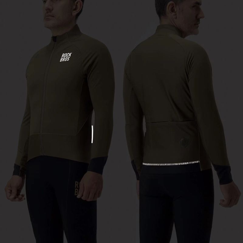 5. Rockbros YDWT014 Winter-Fleece-Doppellagige Radjacke Größe XL - Grün