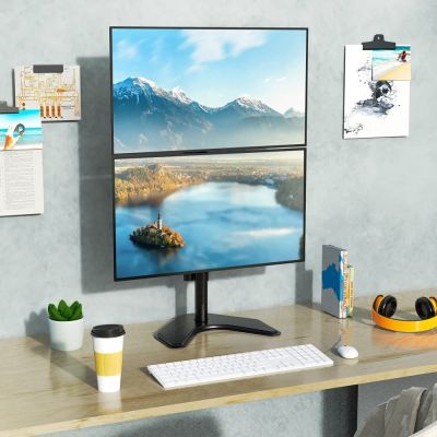 10. TECHLY VERTIKALER TISCHSTÄNDER FÜR 2 MONITOREN 13-27" LCD 10KG