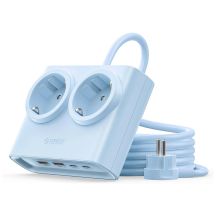 Orico PDC25 25W 6-in-1 Steckdosenleiste (2x Netzanschluss + 2x USB-A + 2x USB-C) – Blau