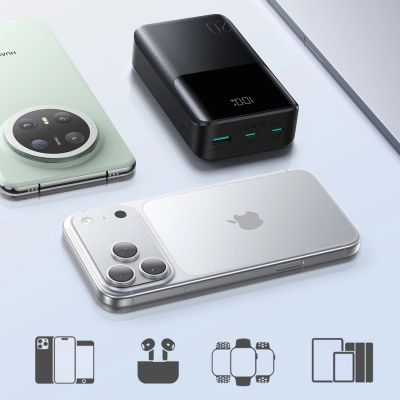 12. Joyroom JR-QP192 Star Series Mini 20000mAh 22,5W Powerbank mit Digitalanzeige - Schwarz