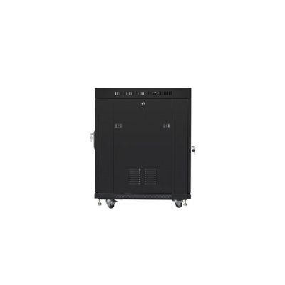 5. LANBERG Standschrank 19" 15U 600X800 Glastür LCD Schwarz FF01-6815-12BL (Flachverpackung)