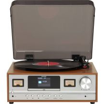Denver MRD-52 Retro-Stereoanlage mit Plattenspieler aus hellem Holz