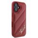 4. Karl Lagerfeld Diagonal Quilted Script Hülle für iPhone 16 – Rot