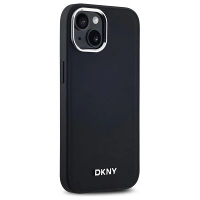 4. DKNY Plain Logo MagSafe Hülle für iPhone 15 Plus – Schwarz
