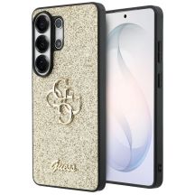 Guess Fixed Glitter Big 4G Metal Logo Hülle für Samsung Galaxy S26 Ultra - Gold