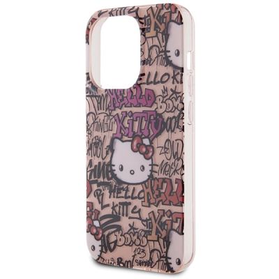 6. Hello Kitty IML Tags Graffiti Hülle für iPhone 15 Pro – Rosa
