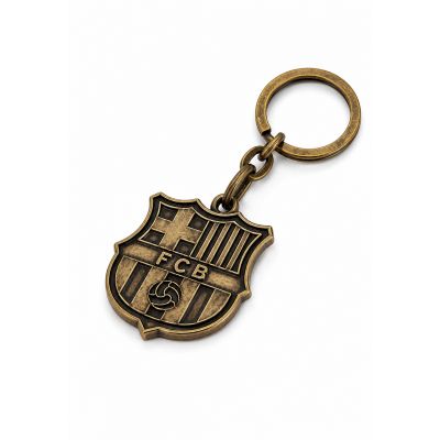 5. Original lizenzierter FC Barcelona Emblem-Schlüsselanhänger im Retro-Stil B7603