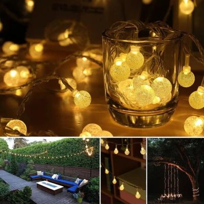 21. Solar-Gartenlampen-Girlande, Solarkette, 4,9 m, 40 LEDs, warmweiß