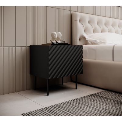 2. ONDA Nachttisch, 2-teilig, 50 x 40 x 54 cm, schwarz
