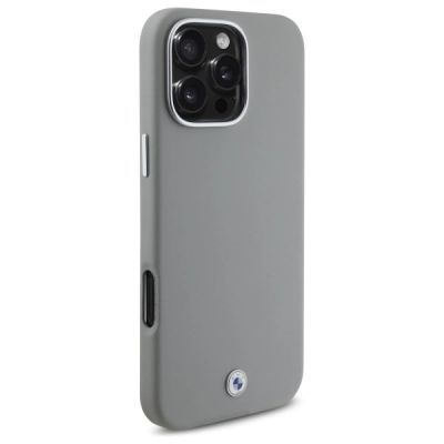 4. BMW-Logo-Metallhülle mit MagSafe-Funktion für iPhone 16 Pro Max – Grau