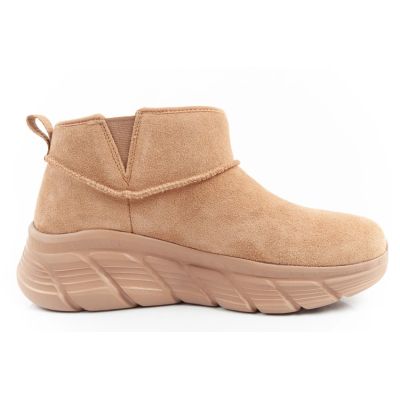 4. Skechers Damen Winterstiefel Isolierte Lederstiefeletten Braun