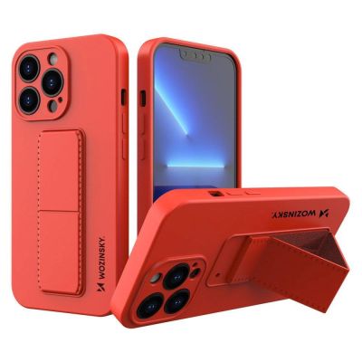 Wozinsky Kickstand Case Silikonhülle mit Ständer iPhone 13 rot