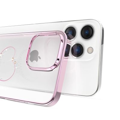 5. Silikonhülle mit Swarovski-Kristallen Kingxbar Wish Series für iPhone 14 Plus – rosa