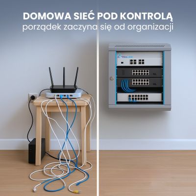 6. Extralink 6U 600x450 Grauer Wand-Rackschrank