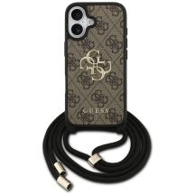Guess 4G Big Logo Cord Strap Crossbody Case für iPhone 17 - Braun