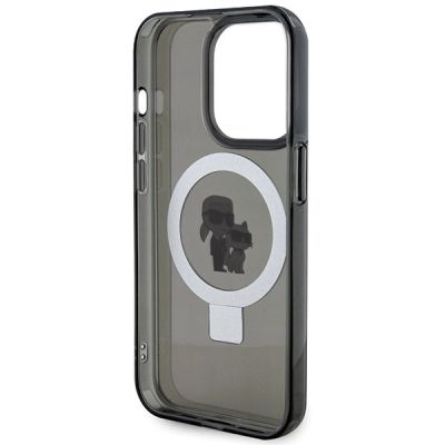 7. Karl Lagerfeld KLHMP15LHMRSKCK iPhone 15 Pro 6,1" schwarz/schwarz Hardcase Ringständer Karl&Choupette MagSafe