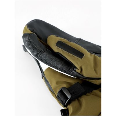 VIKING Norvik Pro Lobster Freeride-Handschuhe für Erwachsene, Khaki mit weißem Leder, Größe 6