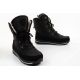 6. Progress Damen-Winterstiefel, schwarze gefütterte Schneestiefel mit Schaffellfutter