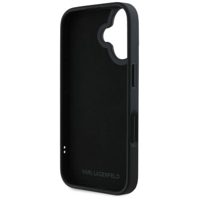 7. Karl Lagerfeld HC 3D Rubber Double Heads iPhone 16 Hülle - Schwarz