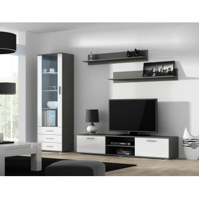 7. Regal 125 cm (2 Stück) SOHO grau matt