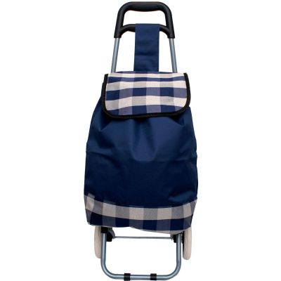 12. Einkaufswagen mit Gestell, 31 l, blau-weiß