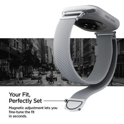 8. Spigen WBM4 Armband für Apple Watch (40 / 41 / 42 mm) – Silber