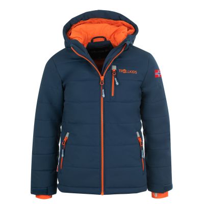 Trollkids Kinder Hemsedal Snow Jacket XT mystic blue/orange abriebfest blau (513-142)