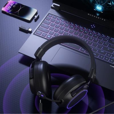 9. Machenike GX30 Pro Kabelloser Over-Ear-Gaming-Kopfhörer – Schwarz