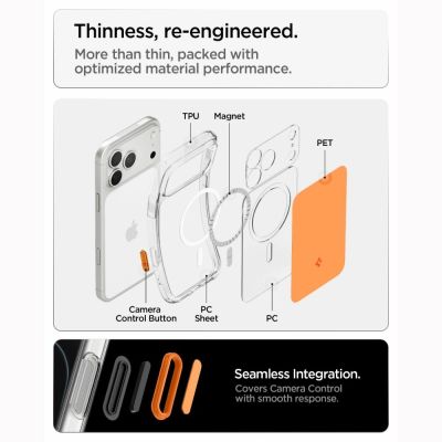 9. Spigen Ultra Hybrid MagSafe Hülle für iPhone 18 Pro / 17 Pro – Orange