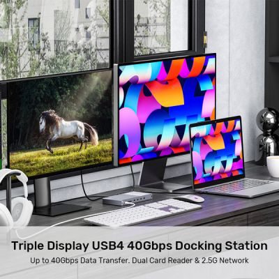 13. Unitek Triple USB4 40Gb/s Dockingstation, 120W Netzteil