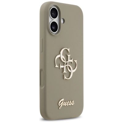 4. Guess Silikonhülle mit großem 4G-Schriftzug für iPhone 17 – Braun