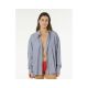 RIP CURL Damen-Strandhemd mit Nadelstreifen, blau
