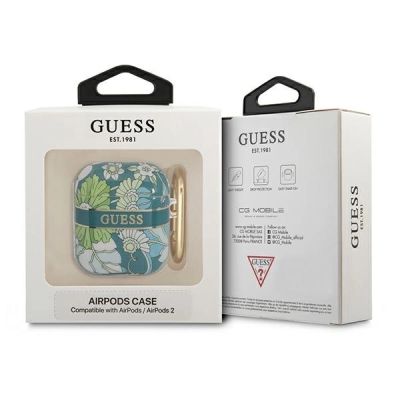3. Guess GUA2HHFLN AirPods decken die grün/grüne Flower Strap Collection ab
